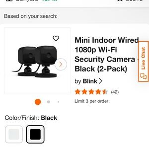 Blink Mini Indoor Wired 1080p Wi-Fi Security Camera Black (2-Pack)